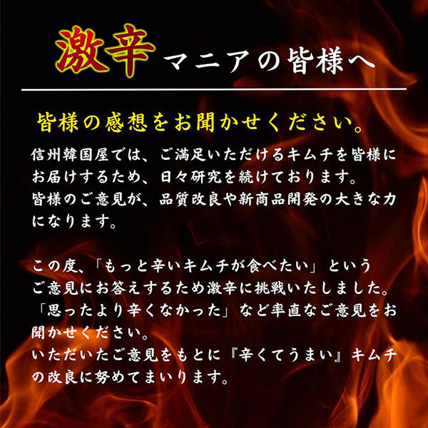 激辛キムチ 1kg | キムフーズ 信州韓国屋